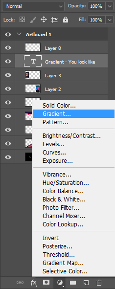آموزش تغییر رنگ متن یا عکس با افکت گرادینت در فتوشاپ photoshop gradient